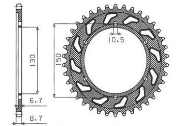 Zębatka tylna 860 39 yamaha xjr1300`02-03, fj1200`91-96 (jtr859.39) (łańc. 530) (86039jt)